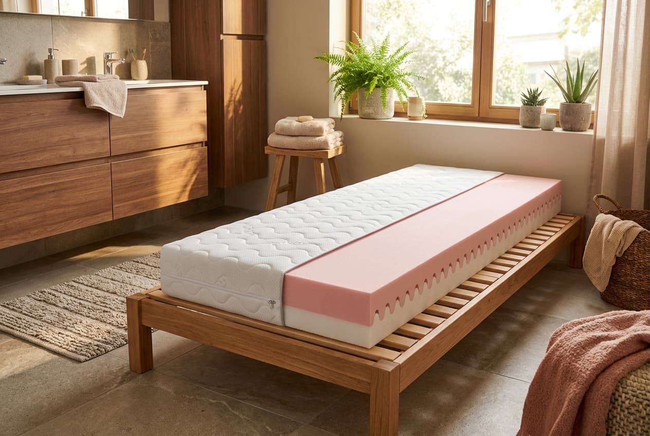 Halle+Wien/Julia Kaltschaum-Matratze – Halle+Wien/Julia Kaltschaum-Matratze mit Wendekern, Härtegrad 2 – cozy home bathroom – W...