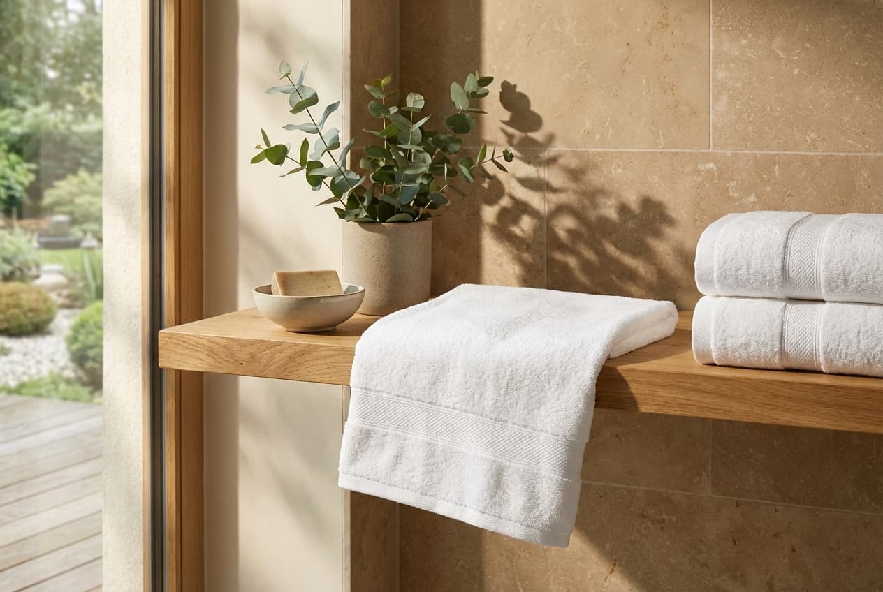 Riva/Nina Handtuch – Riva/Nina Handtuch in Weiß – 100% Baumwolle, 400 g/m² – spa-like bathroom – Weberei Pahl