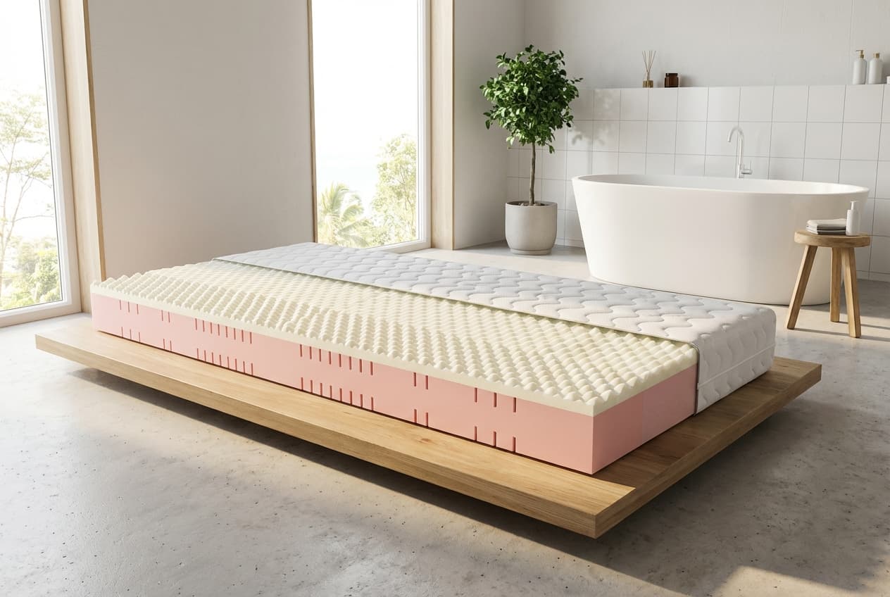 Berlin+Wien/Julia Kaltschaum-Matratze – Berlin+Wien/Julia Kaltschaum-Matratze mit Viscoauflage, Härtegrad 2-3 – minimalist Scan...