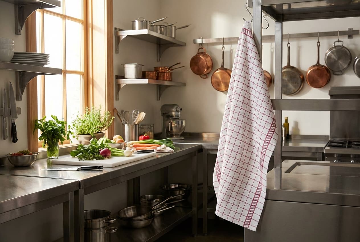 Paris/Diana Geschirrtuch – Paris Diana Geschirrtuch in Rot – 100% Baumwolle, kariertes Design – Profi-Kueche – Weberei Pahl