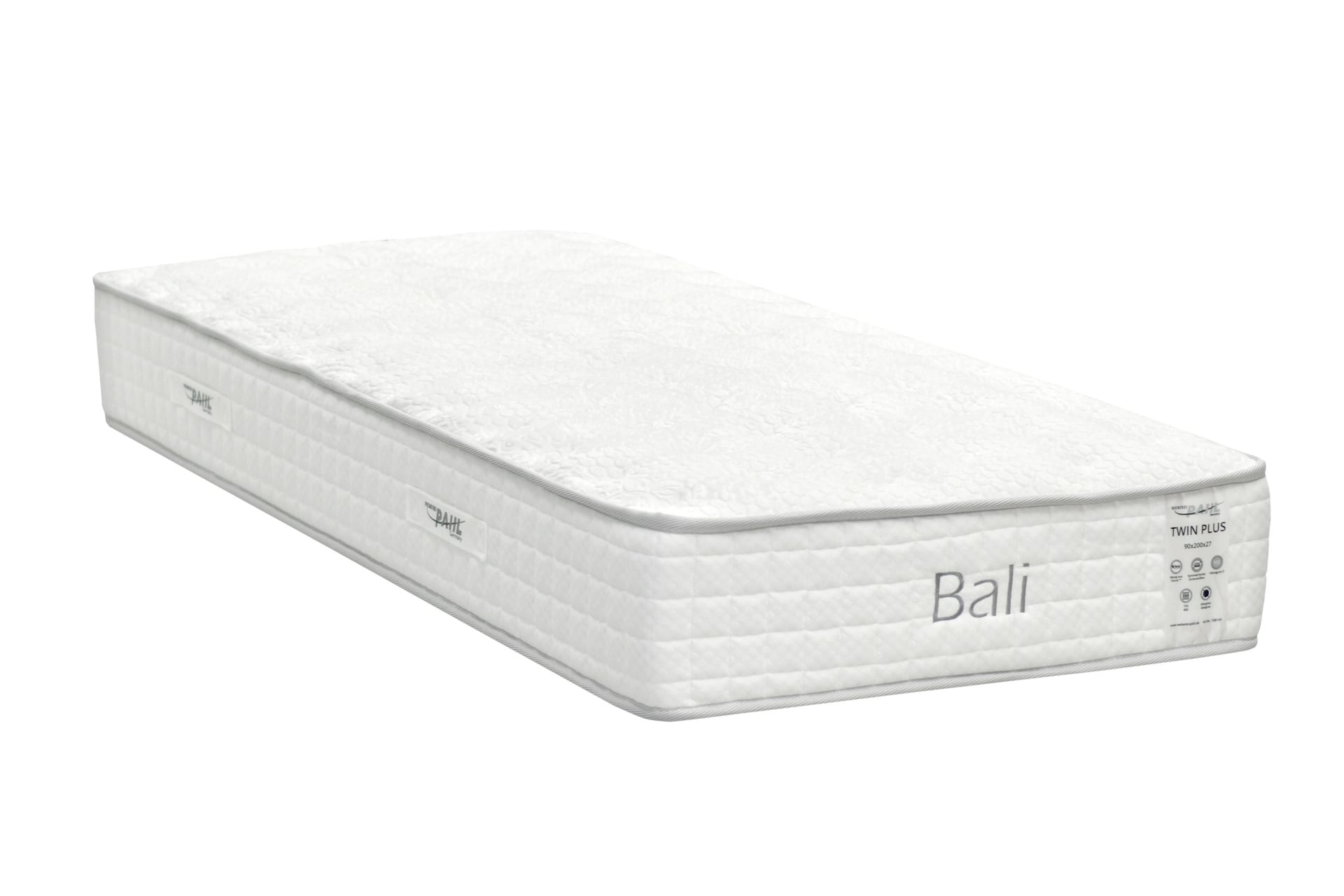 Matratze – BaliH3 / TwinPlus – weiss, – 90 x 200 x 27 cm